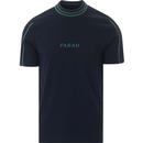 Farah Chain Men's Retro Piping Sleeve Logo T-shirt in True Navy