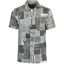 Farah Chiltern Archive Print Short Sleeve Shirt in Black F4WSF055 010