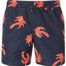 farah vintage mens colbert palm print drawstring swim shorts yale