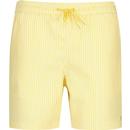 farah vintage mens colbert retro seersucker stripe drawstring swim shorts yellow