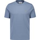 farah vintage mens danny organic cotton plain coloured crew neck tshirt chalk blue