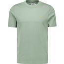 farah vintage mens danny organic cotton plain coloured crew neck tshirt tarragon green