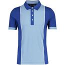 Farah Edgarton Men's Mod Archive Panel Polo Shirt in Blue Peony