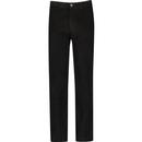 farah vintage mens elm regular slim fit retro cord trousers black