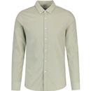 farah vintage mens fontella mod button down fine cord long sleeve shirt balsam green