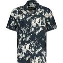 farah vintage mens gabrielle abstract print short sleeve resort shirt true navy
