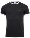 The Groves FARAH Retro Mod Ringer T-shirt - Black