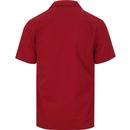 Houston FARAH 100 Mod Stripe Bowling Shirt (Red)