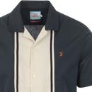 Houston FARAH 100 Mod Stripe Bowling Shirt (Teal)