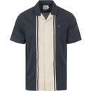 Houston FARAH 100 Mod Stripe Bowling Shirt (Teal)