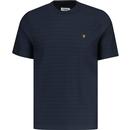 farah vintage mens talwin textured jacquard stripe crew neck tshirt true navy