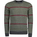 Jarrett FARAH 60s Mod Dogtooth Knit Jumper (Olive)