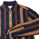 Laird FARAH Retro 60s Mod Bold Stripe Oxford Shirt