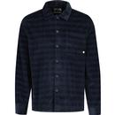 farah vintage mens liebling retro corduroy check long sleeve overshirt true navy