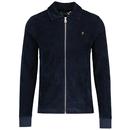 Farah Lowell Retro Jumbo Cord Track Jacket in True Navy