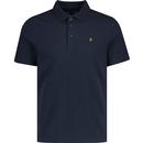 farah vintage mens maddams jacquard tonal micro check polo tshirt true navy