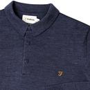 Maidwell FARAH 60s Mod Knitted Wool Polo BLUE MARL
