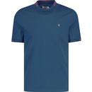 farah vintage mens northleigh contrast detail crew neck tshirt cold metal blue