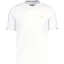 farah vintage mens northleigh contrast detail crew neck tshirt white