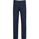 farah vintage mens norwood retro hopsack flat front trousers navy