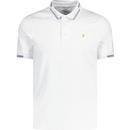 farah vintage mens purdy retro ripped rib polo tshirt white