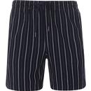 farah vintage mens redwald stripe drawstring cotton shorts indigo blue