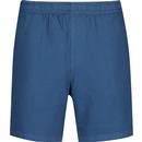 farah vintage mens redwald drawstring waffle swim shorts cold metal blue