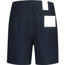 Redwald Farah Retro 50s Navy Seersucker Shorts 