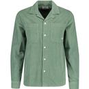 farah vintage mens reedy chest pocket cord overshirt archive green
