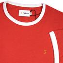Groves FARAH Retro Mod Ringer T-shirt - Red Coat
