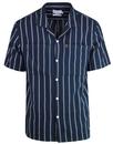 Robbins FARAH Retro Stripe Resort Collar Shirt (N)