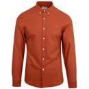 Brewer FARAH Slim Button Down Oxford Shirt - Rust