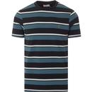 Agawam FARAH Retro Mod Multi Stripe Tee (Navy)