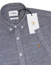 Telford FARAH Retro Micro Dogtooth Shirt - Navy