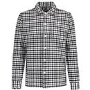 Farah Thawley Retro Textured Cotton Check Overshirt in True Navy