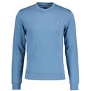 Farah Tim Retro Crew Neck Sweatshirt in Para Blue