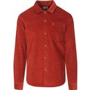 farah vintage mens wyman cord long sleeve shirt russet red