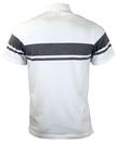 Fry FARAH Retro Mod Stripe Panel Polo Shirt WHITE