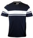 FARAH Huntingdon Retro Mod Panel Stripe T-Shirt N