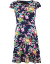 Ava FEVER Retro 1960s Floral Cut Out Flare Dress
