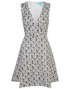Ditsy Floral FEVER Retro 50s Wrap V-Neckline Dress