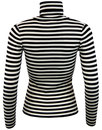 Lacanau FEVER 60s Mod Ribbed Stripe Roll Neck Top