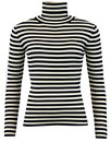 Lacanau FEVER 60s Mod Ribbed Stripe Roll Neck Top