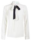 Pippa FEVER Retro Vintage Bow Collar Shirt - Cream