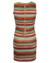 Kobi FEVER Retro 1960s Aztec Textured Shift Dress