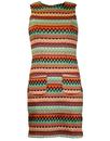 Kobi FEVER Retro 1960s Aztec Textured Shift Dress