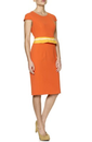 Lyon FEVER Retro 60s Mod Pencil Dress (Orange) 