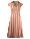 Barbican FEVER Retro 1950s Striped Long Tea Dress