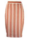 Barbican FEVER Retro 50s Linen Stripe Pencil Skirt
