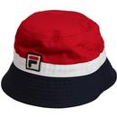 fila vintage mens basil 90s bucket hat white red peacoat